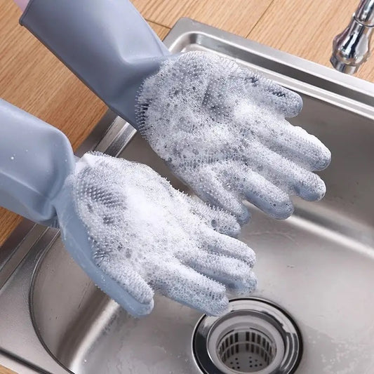 Silicone cleaning glove