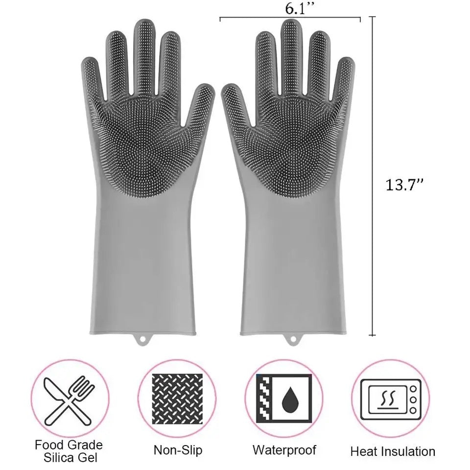 Silicone cleaning glove