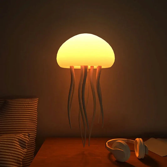 Cartoon Dancing Jellyfish Night Light RGB Gradient Cute Jellyfish Bedside Lamp Voice Control Type-C Charging LED Night Lamp